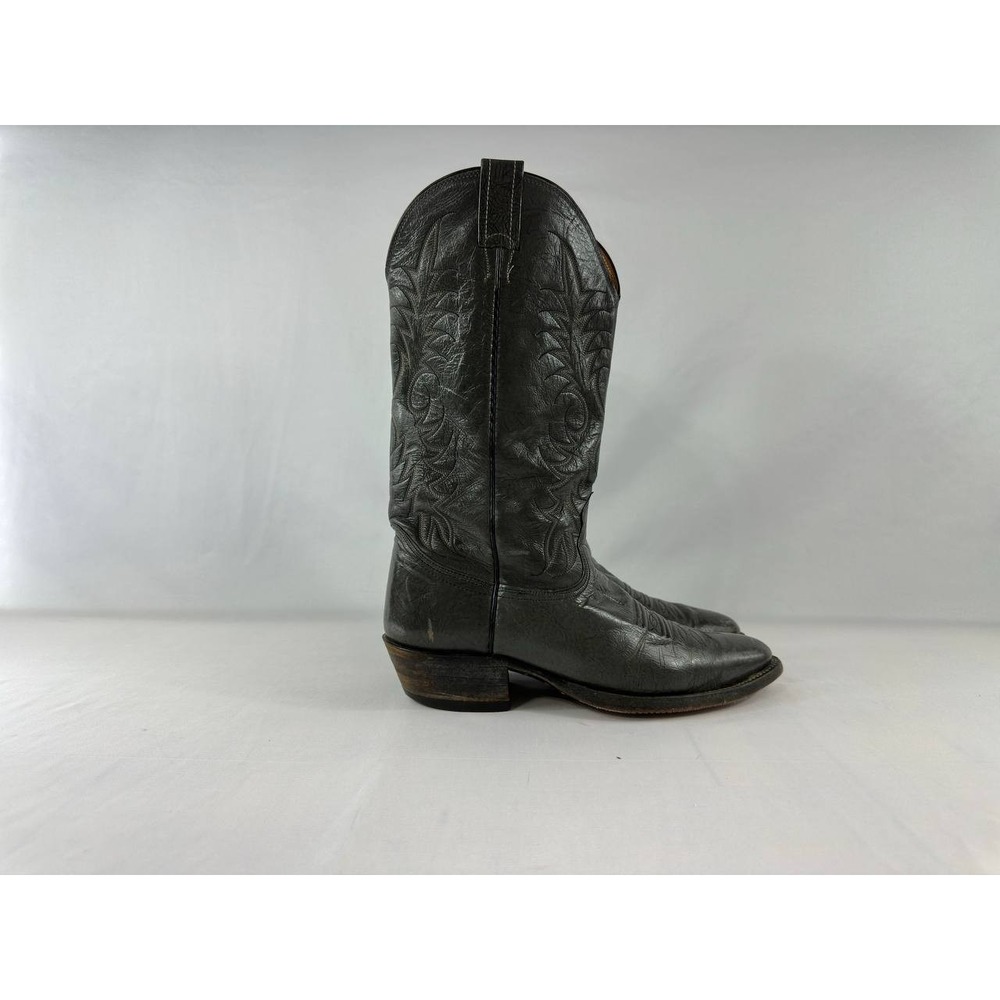 Nocona Boots Men's 8 D Gray Leather Western Cowboy Boots Vintage Texas
